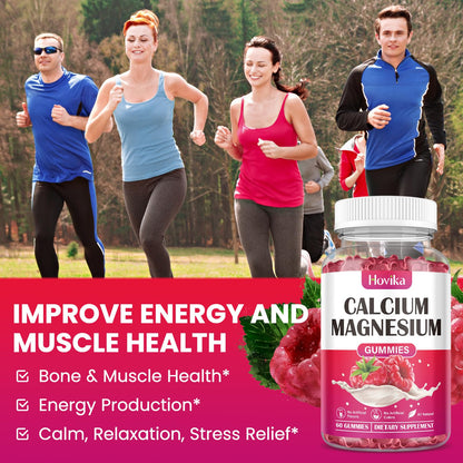 Calcium Magnesium Zinc Gummies 2:1 with D3 K2 B6 B12 – Vegan Raspberry 120