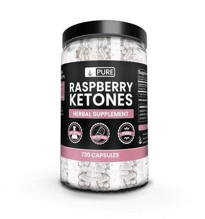 Pure Raspberry Ketone 730 Capsules – No Magnesium or Rice Fillers | Lab Verified