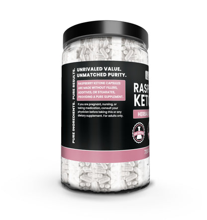Pure Raspberry Ketone 730 Capsules – No Magnesium or Rice Fillers | Lab Verified