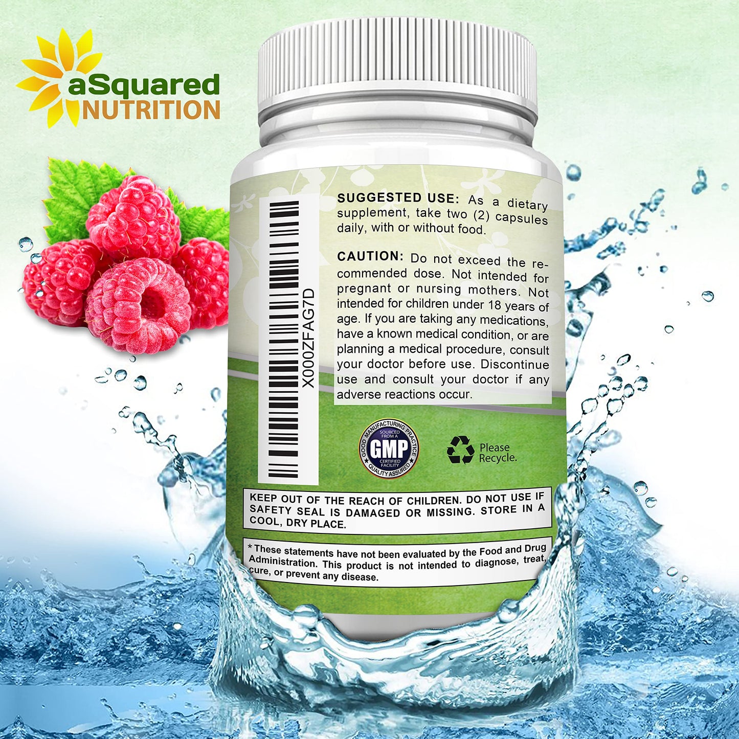 aSquared Nutrition Raspberry Ketones 1000mg - 180 Capsules | 3-Month Supply