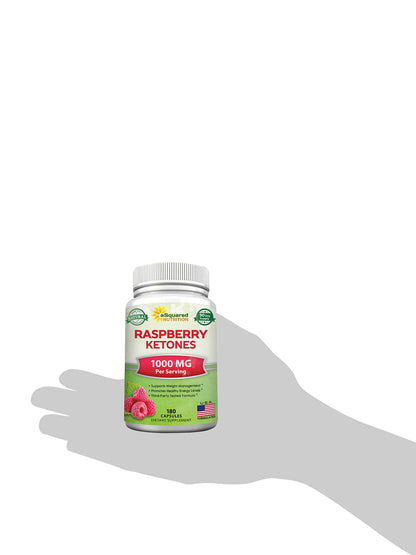 aSquared Nutrition Raspberry Ketones 1000mg - 180 Capsules | 3-Month Supply