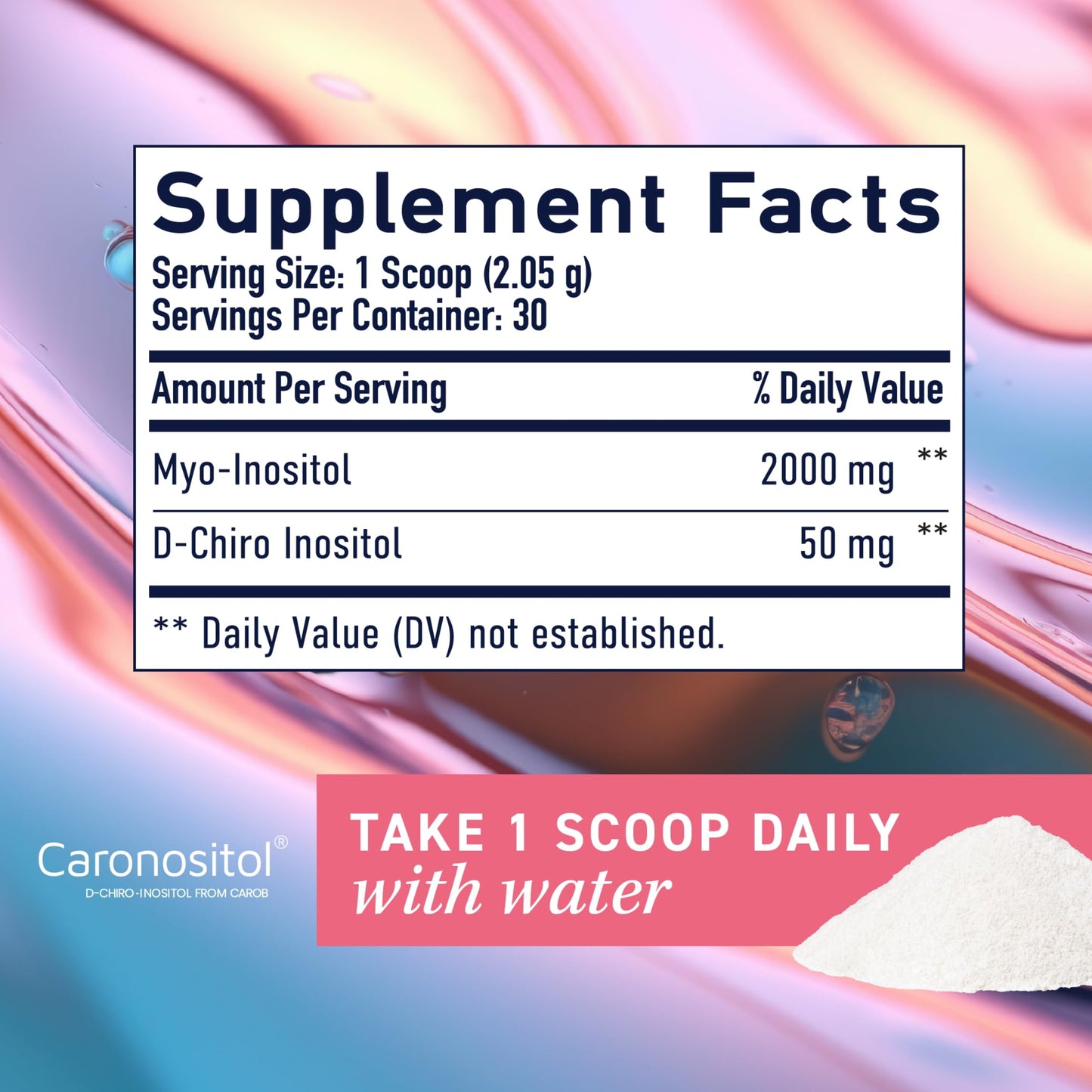 Myo-Inositol & D-Chiro Inositol Powder – Hormone Balance for Women | 40:1 Ratio | 2000mg Myo / 50mg D-Chiro | 30 Servings | 2.17 oz