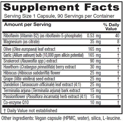 Vitanica Rauwolfia Extra - Heart Health Supplement with Magnesium, CoQ10 & Snakeroot (90 Vegan Caps)