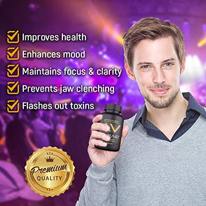 RaveAid Party Recovery Supplement (60 Capsules) – Trusted Since 2011, Jaw Clench Relief & Neurotoxicity Support