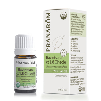 Pranarom Ravintsara CT 1,8-Cineole Essential Oil – Organic, 100% Pure