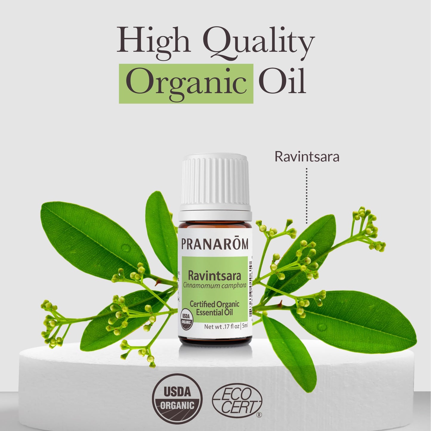 Pranarom Ravintsara CT 1,8-Cineole Essential Oil – Organic, 100% Pure
