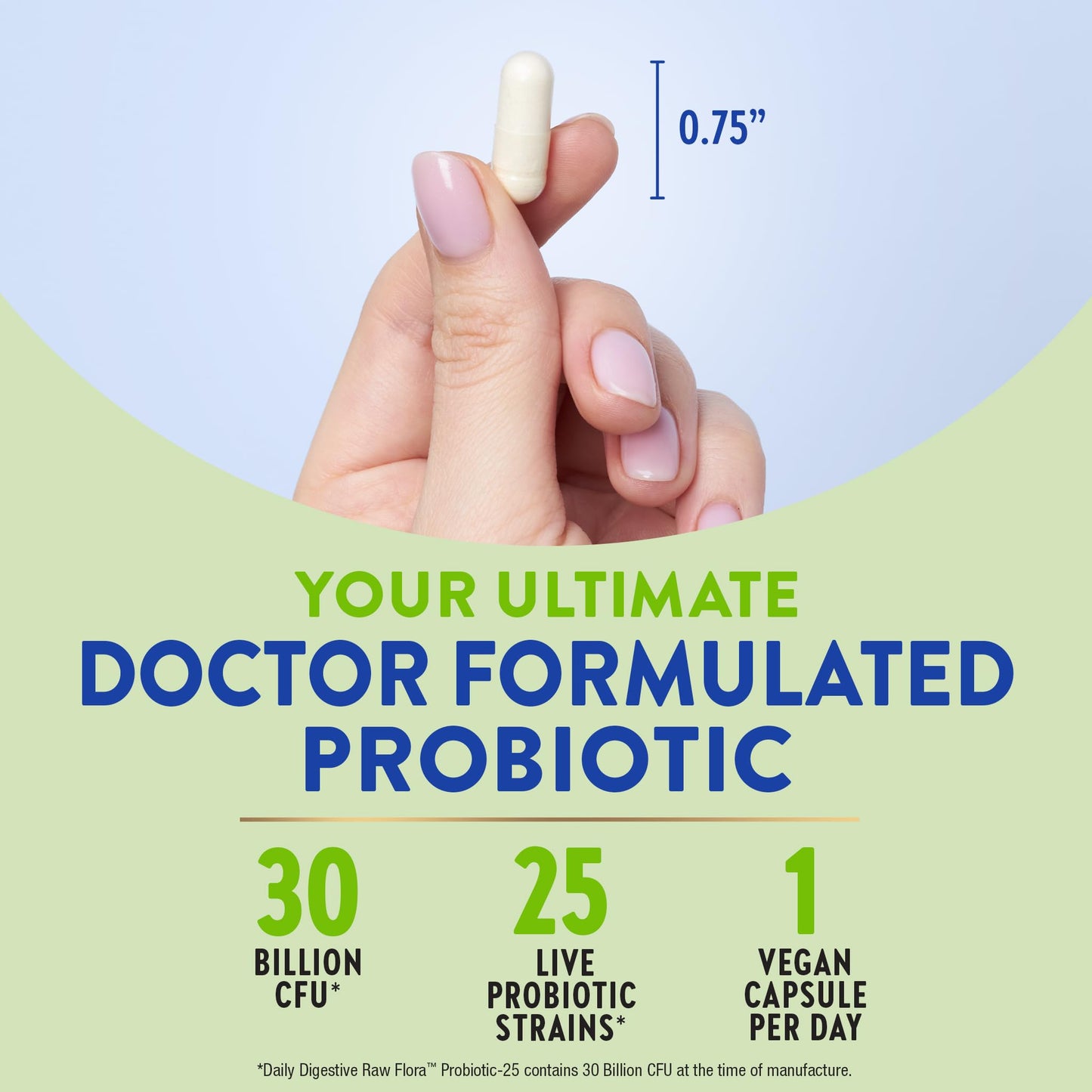 Raw Flora Probiotics with Prebiotics – 30B CFU, 33 Daily Capsules | Vegan, Non-GMO & Gluten Free