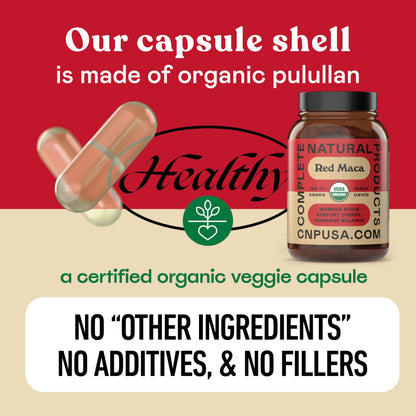 Complete Natural Products Organic Red Maca Root Capsules - 800mg Gelatinized, 2-Pack