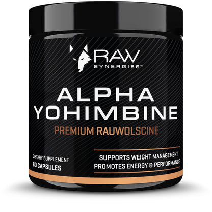 Raw Synergies Alpha Yohimbine - Energy, Focus & Metabolic Support | 60 Capsules