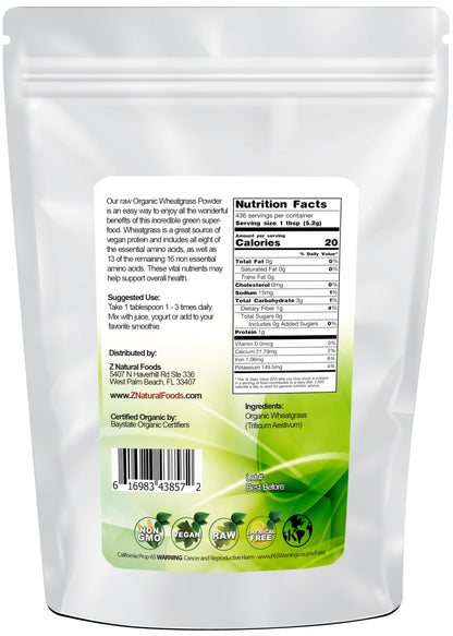 Organic Wheatgrass Powder - Bulk 5 lb - 100% Pure, Raw, Non-GMO, Vegan | Green Superfood