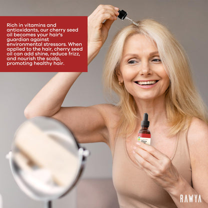 RAWYA Cherry Oil - Cold-Pressed, Unrefined | 1.7 oz Glass Bottle