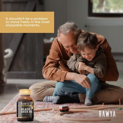 RAWYA Black Seed Oil Softgel Capsules - Halal, Premium Cold-Pressed Nigella Sativa, Non-GMO, 500mg per Capsule - 120 Count