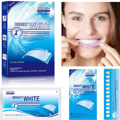 Lovely Smile Premium Teeth Whitening Strips – Enamel Safe, White Teeth in 1 Hour, No Slip & No Sensitivity | 28 Mint Strips by Ray of Smile