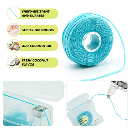 RAZOKO Coconut Oil Infused Woven Dental Floss – Vegan, Cruelty-Free, Coconut Scent (4-Month Supply)