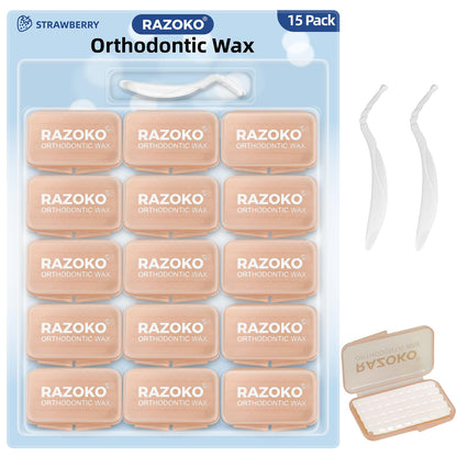 RAZOKO Orthodontic Wax for Braces & Aligners | Precut Strips & Dots, Food Grade