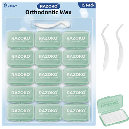 RAZOKO Orthodontic Wax for Braces & Aligners | Pre-cut Dental Wax Strips