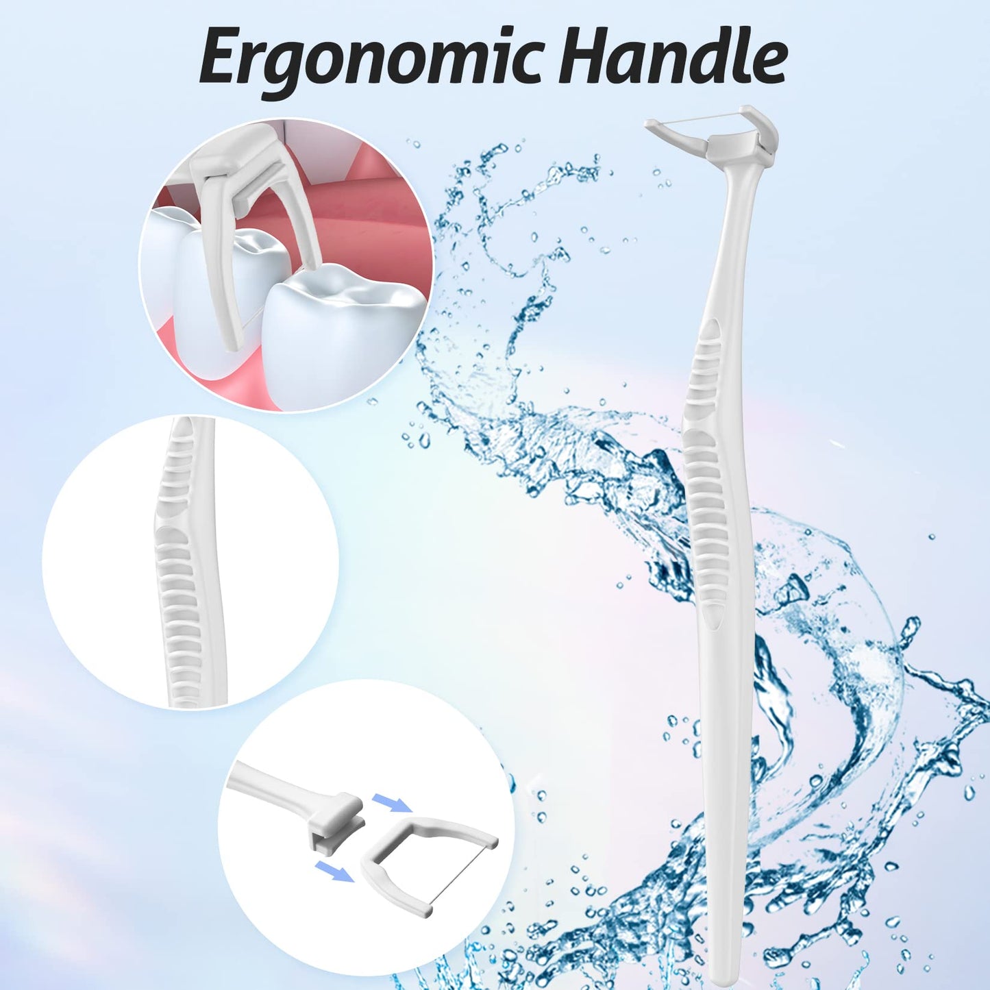 RAZOKO Ultimate Flosser Kit – 1 Handle & 120 Extra Strength Refills