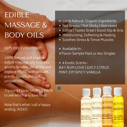 RD Alchemy 100% Natural & Organic Edible Massage Oil Sample Pack – 4 Flavors