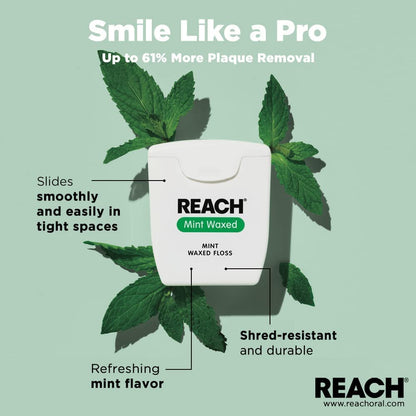 Reach Mint Waxed Dental Floss 55 yd (Pack of 2)