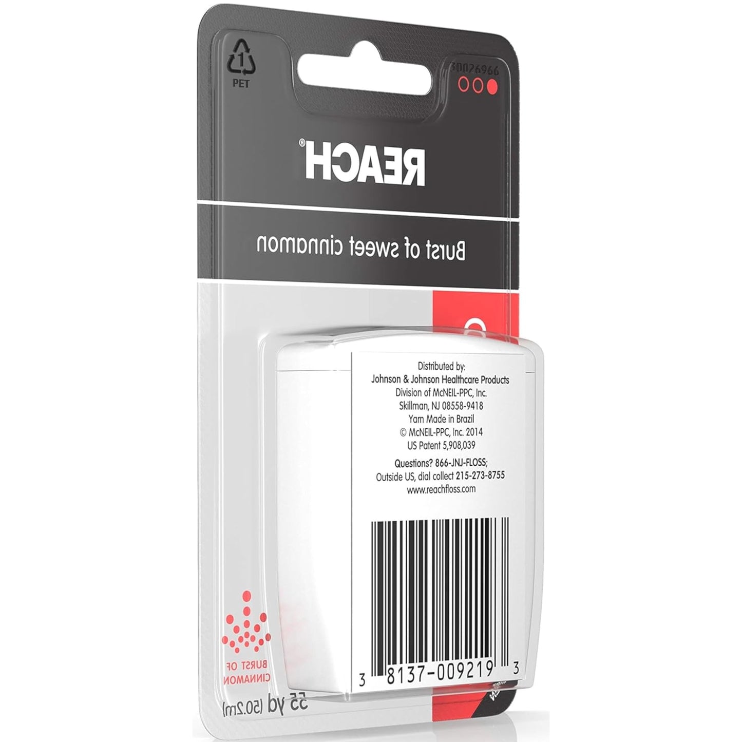 Reach Cleanburst Cinnamon Waxed Dental Floss - 55 Yards (Pack of 12)