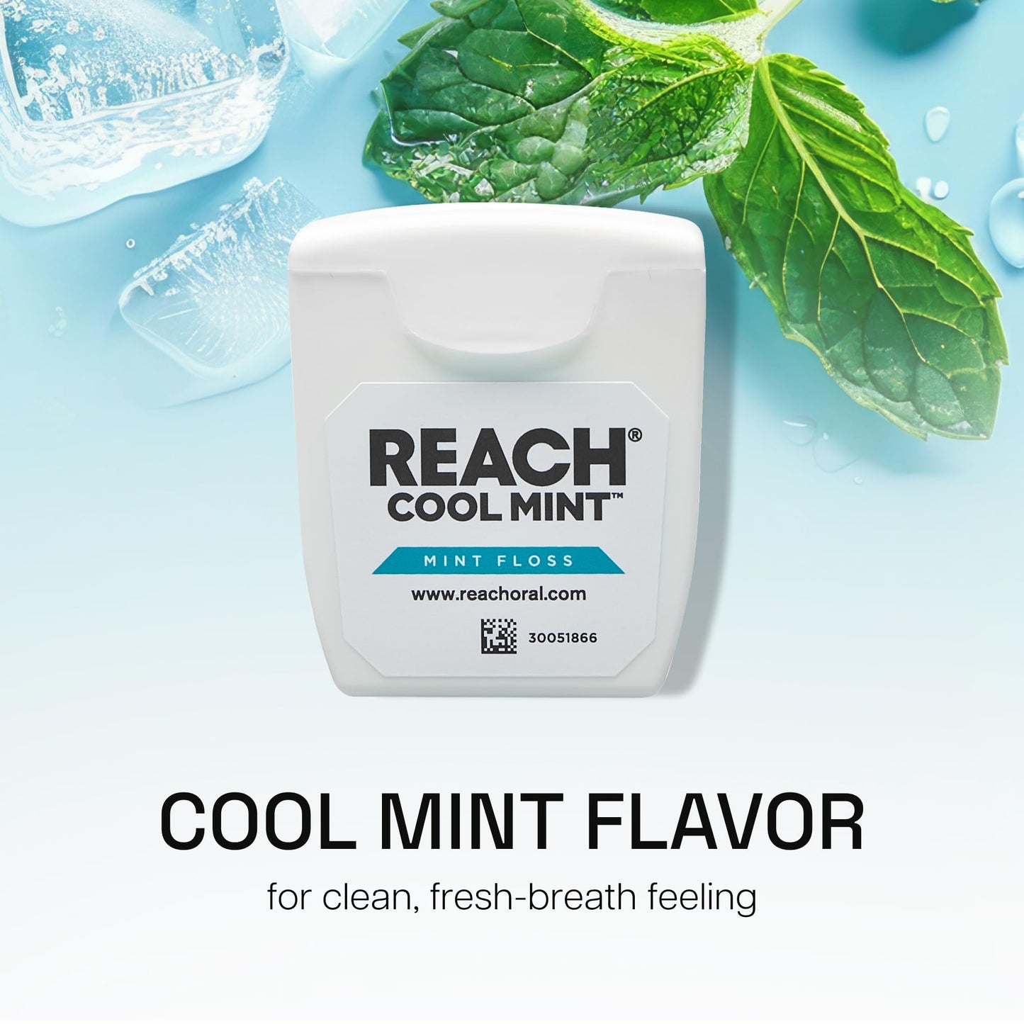 REACH Cool Mint Dental Floss – Fresh Mint, PFAS Free, 6 Pack, 55 yd