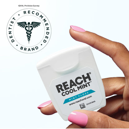REACH Cool Mint Dental Floss – Fresh Mint, PFAS Free, 6 Pack, 55 yd
