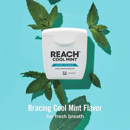 REACH Dental Floss Cool Mint 55 yds – Pack of 4