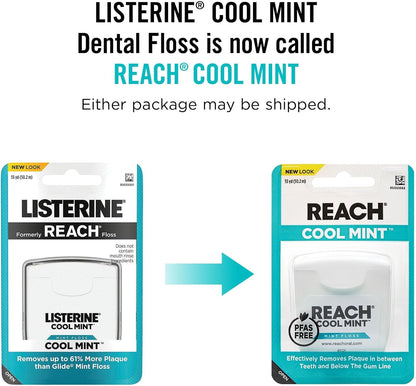 REACH Dental Floss, Cool Mint, 6 Count | Mint Floss for Clean Between-Teeth