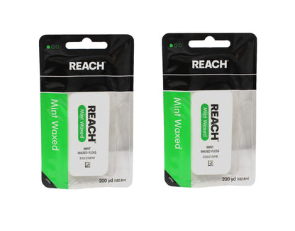 Reach Dental Floss Waxed Mint 200 Yard Pack of 2