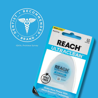 REACH Listerine Ultraclean Dental Floss - Pack of 2 | Mint, Gentle on Gums