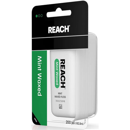 REACH Mint Waxed Floss – 200 Yards (Pack of 2) | Mint Floss for Interdental Cleaning