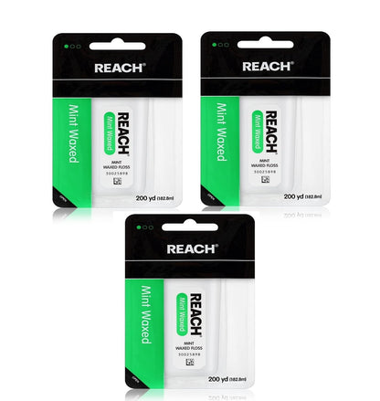 Reach Mint Waxed Floss 200 Yd - Pack of 3