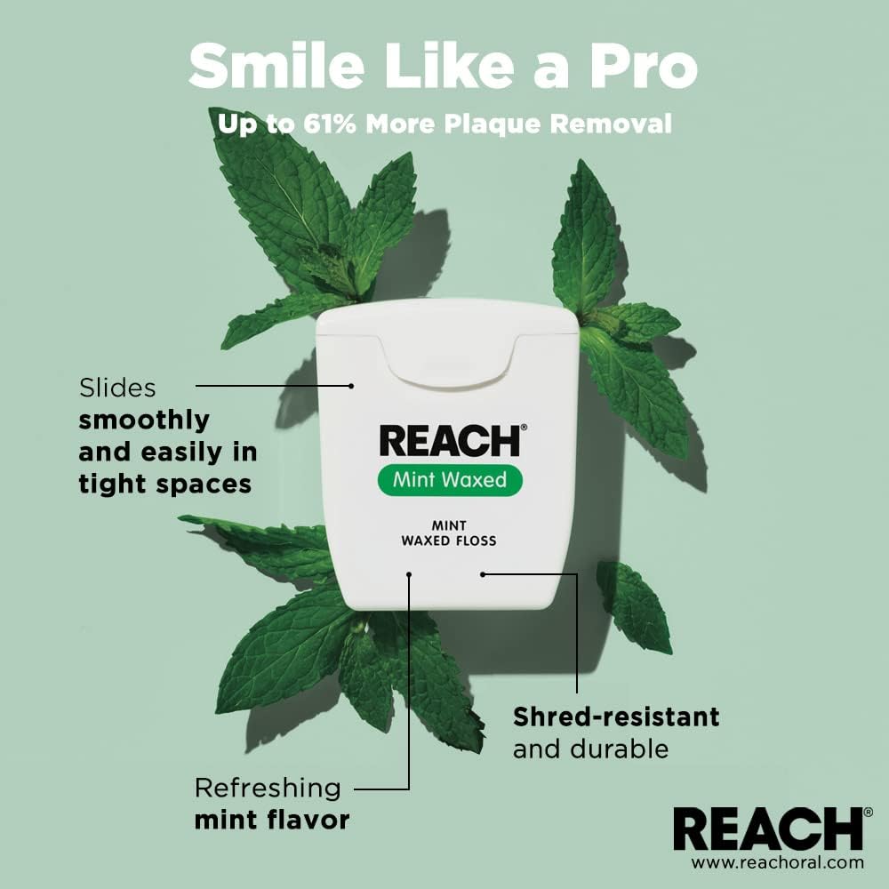 Reach Mint Waxed Floss 200 Yd - Pack of 3