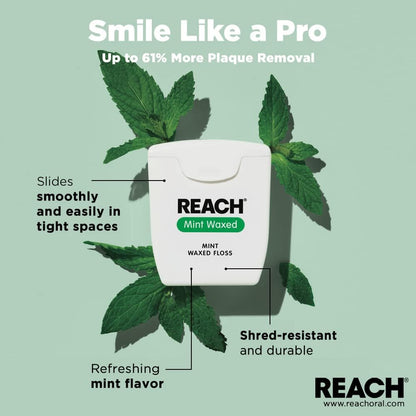 Reach Mint Waxed Floss 200 Yd - Pack of 3
