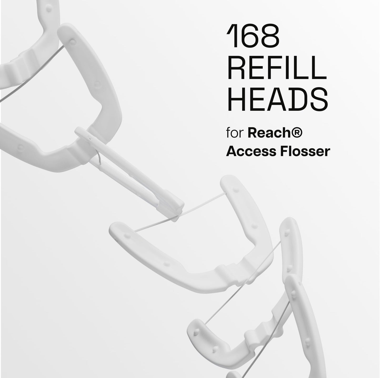 REACH Ultraclean Access Flosser Refill Heads – Unflavored, PFAS-Free, 28-Count, 6-Pack