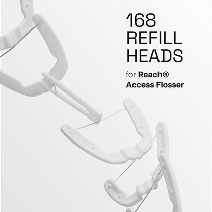 REACH Ultraclean Access Flosser Refill Heads – Unflavored, PFAS-Free, 28-Count, 6-Pack