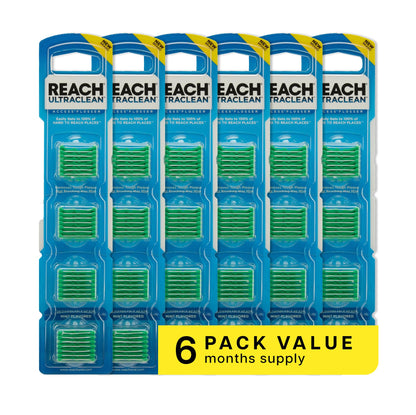 REACH Ultraclean Access Flosser Refill Heads – Mint, Shred-Resistant, PFAS Free, 28 Count (6 Pack)