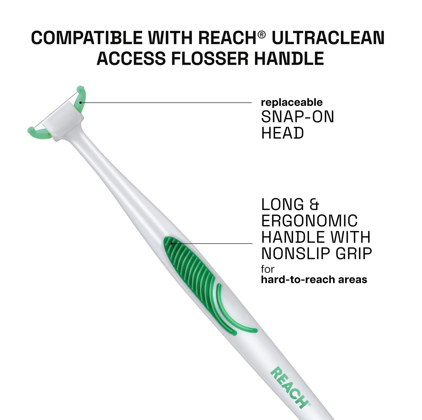 REACH Ultraclean Access Flosser Refill Heads – Mint, Shred-Resistant, PFAS Free, 28 Count (6 Pack)