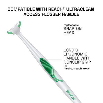 REACH Ultraclean Access Flosser Refill Pack | 28 Mint Floss Heads