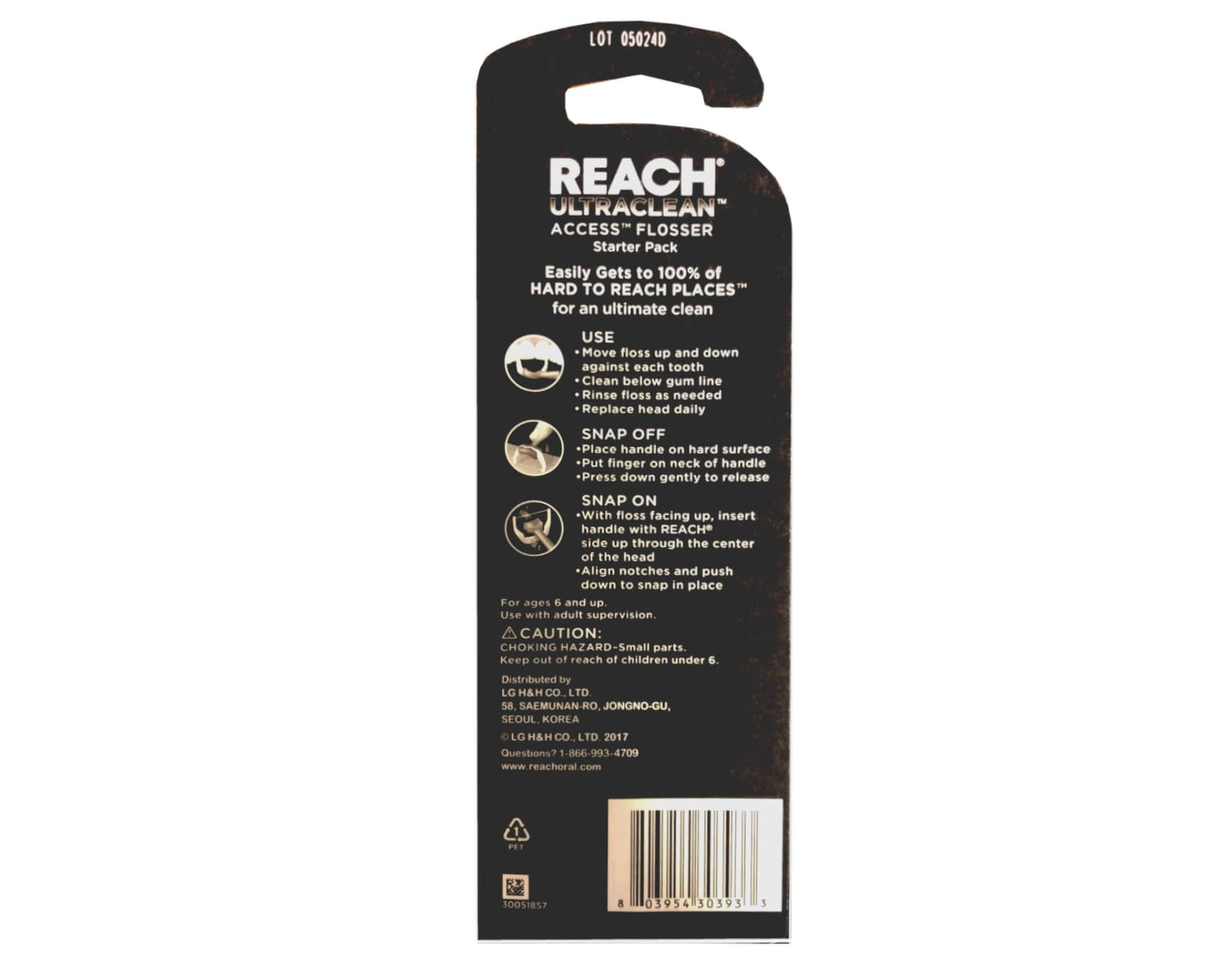 REACH Ultraclean Access Flosser Starter Pack - Durable Yarn Floss & Refills