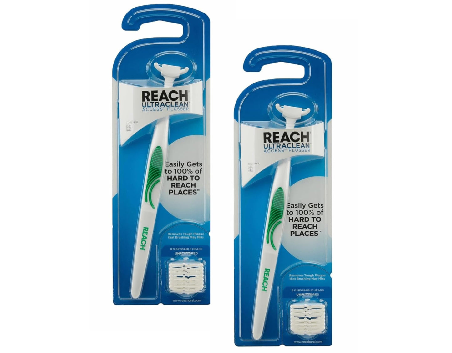REACH Ultraclean Access Flosser + 8 Refill Heads (Pack of 2) – Oral Care