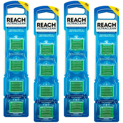 REACH Ultraclean Access Flossers Refill Heads - Fresh Mint, 28 Heads (Pack of 4)