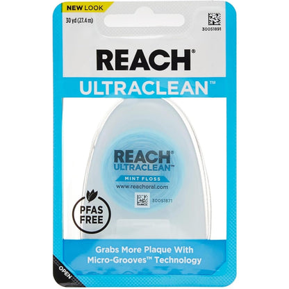 REACH Ultraclean Mint Floss 30 Yards (Pack of 2) | Dentist-Approved Floss