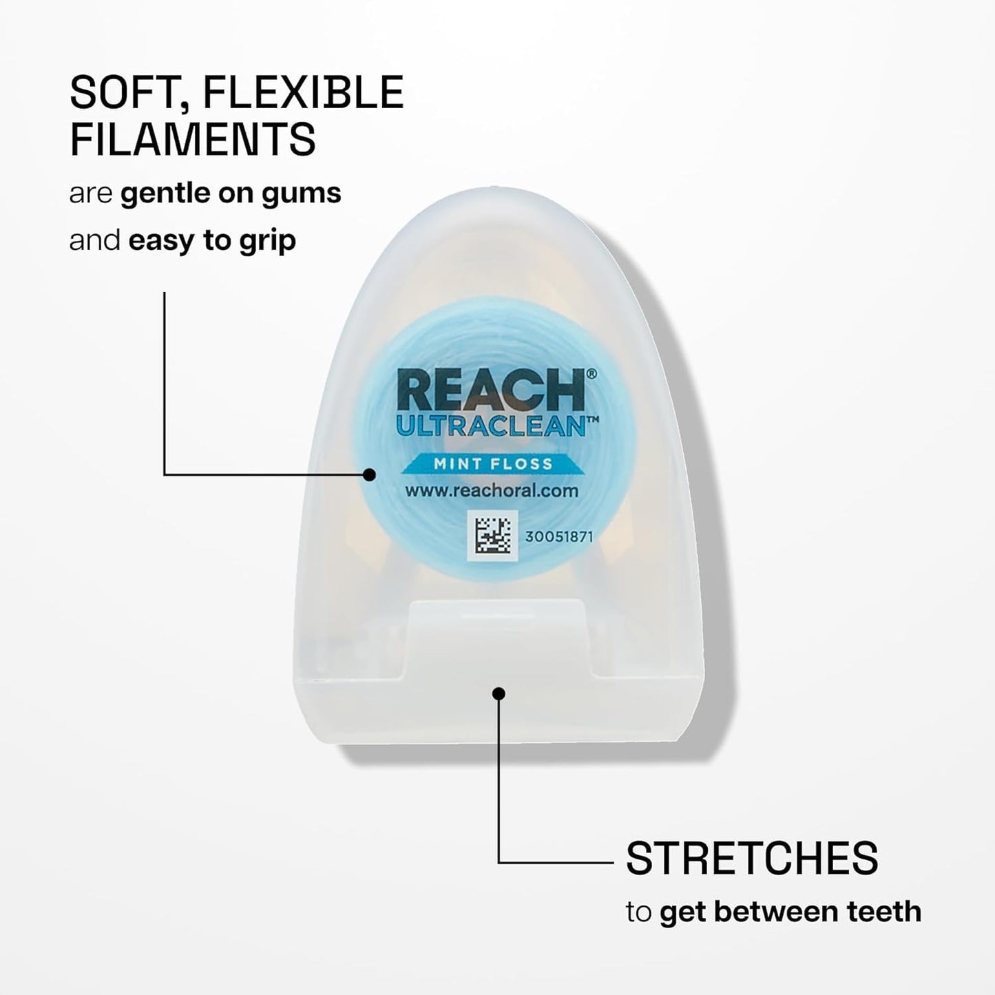REACH Ultraclean Mint Floss 30 Yards (Pack of 2) | Dentist-Approved Floss