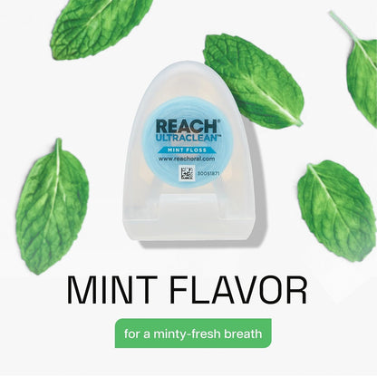 REACH Ultraclean Mint Floss 30 Yards (Pack of 2) | Dentist-Approved Floss