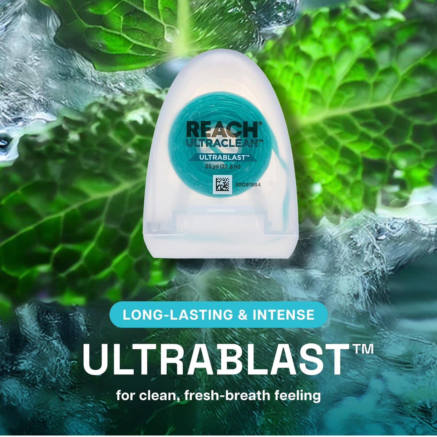 REACH Ultraclean Ultrablast Dental Floss – Cool Mint, 3-Pack, 25 YD