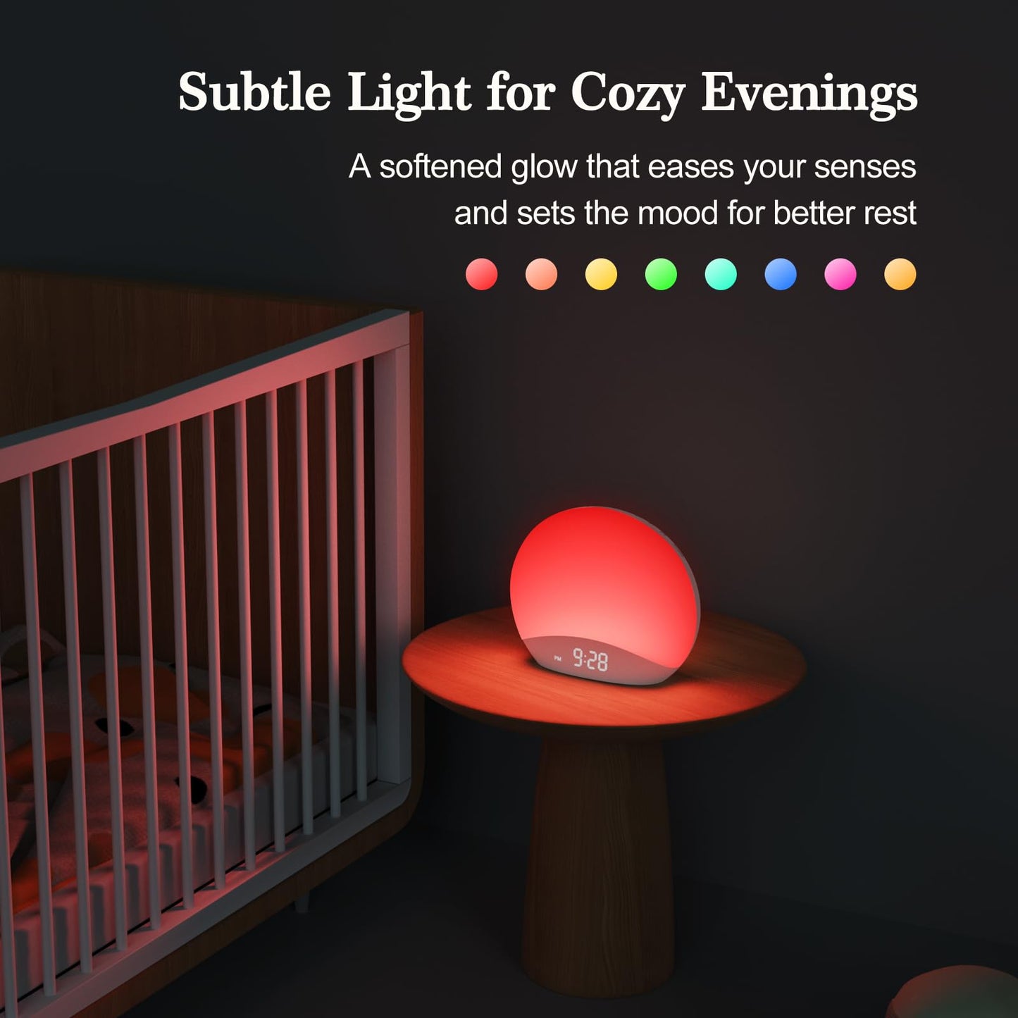 REACHER Sunrise Alarm Clock with Night Light — 26 Sleep Sounds, Dimmable Wake-Up Light