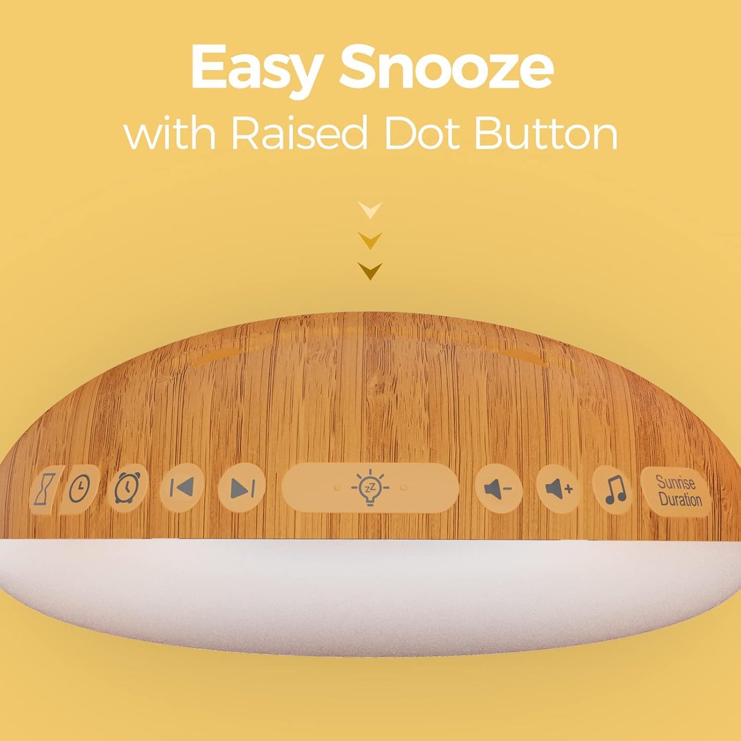 REACHER Wood Grain Sunrise Alarm Clock & Sound Machine | 26 Sleep Sounds, Dimmable Night Light, Wake-Up Light