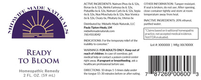 Ready to Bloom Midwife by Made Naturals – All-Natural Liquid Homeopathic Drops for Fertility (2 oz)