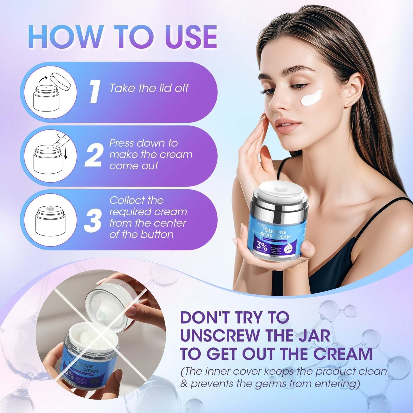Reatoy Silicone Scar Cream 3% Dimethicone – 55ml for Surgical, C-Section, Acne Scars